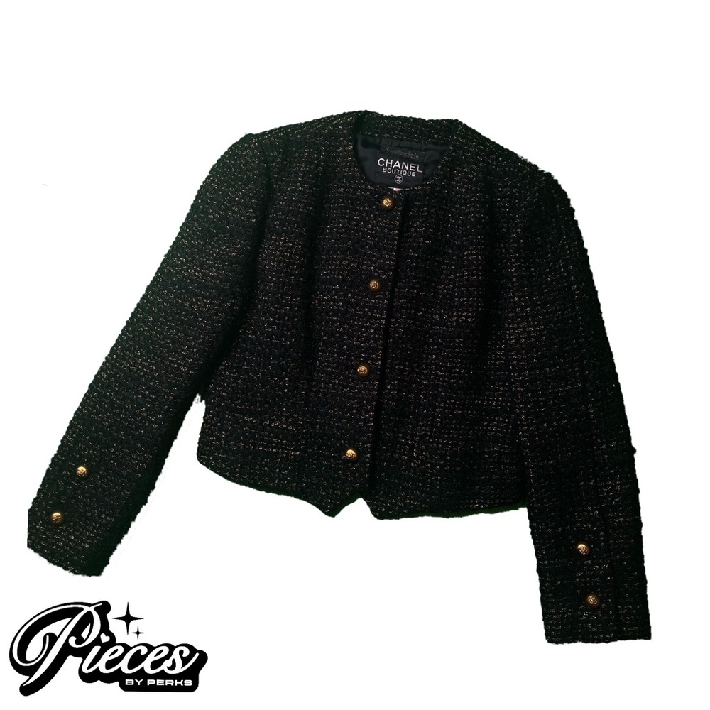 Vintage Black & Gold Chanel Blazer